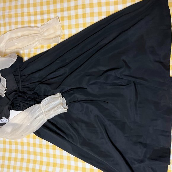 Japanese Style Back Ribbon Sheer Sleeve Dress US 2-4 [With Tag] - Picture 5 of 9